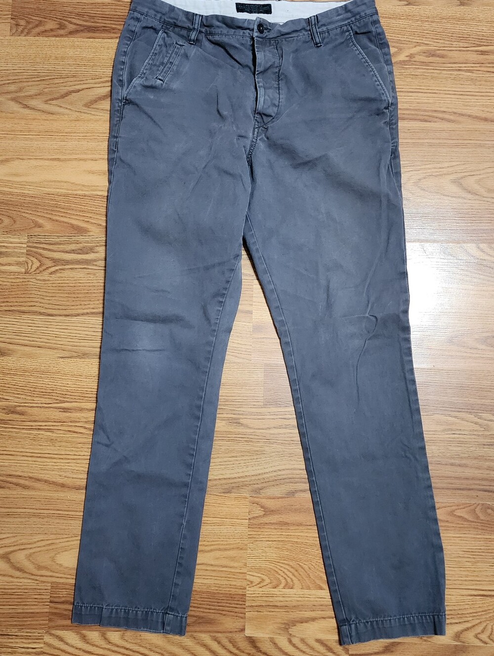 AllSaints Pants Mens 32x30 Gray Chino Slim Fit Casual Canvas Preppy